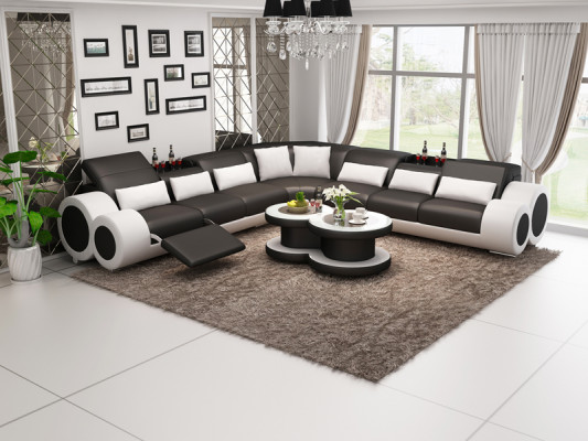 Divano in pelle angolare con design moderno G8035C