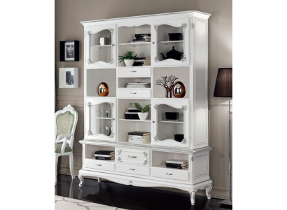 Vetrina soggiorno armadio libreria credenza mobili classici scaffali legno