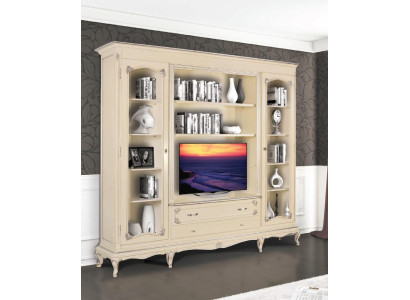 Libreria soggiorno pensile TV armadio mobili scaffali legno soggiorno mensole nuove.