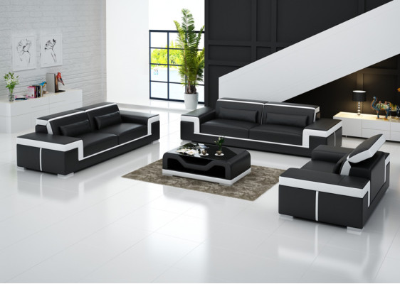Set completo 3+2+1 + tavolo divano in pelle gruppo di sedili divano + USB