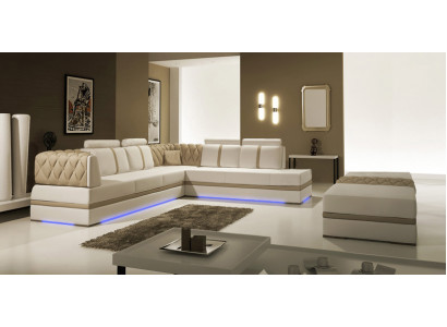 Sofà in pelle Divano Paesaggio abitativo Angolo Divano angolare Design Moderno Nuovo A1128  Divano in pelle Paesaggio abitativo Angolo Divano angolare Design Moderno Nuovo A1128