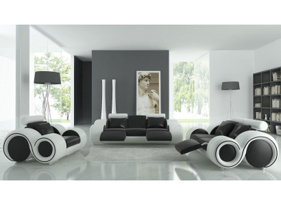 Divano in pelle con porta USB, divano componibile 3+2+1 posti, moderno design divano A1163D.