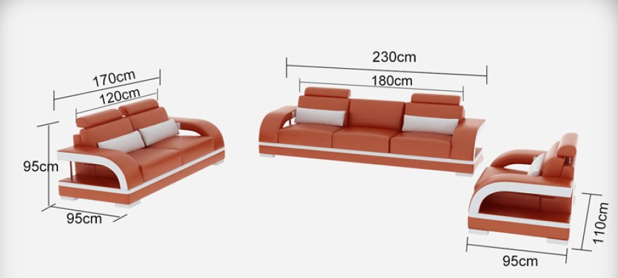 Divano in pelle imbottito divano poltrona set da salotto 3+2+1 USB + tavolo set design divano