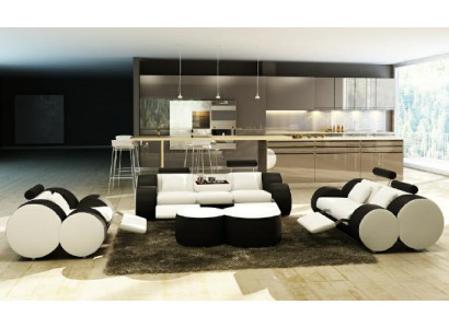 Set di divani in pelle con USB, set di divani imbottiti, divano a 3/2/1 posti relax.