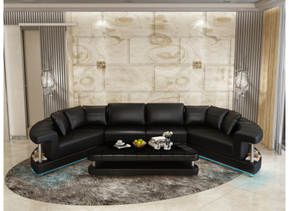 Soggiorno Trappola Divano ad angolo tondo Divano rotondo Imbottitura a U + USB