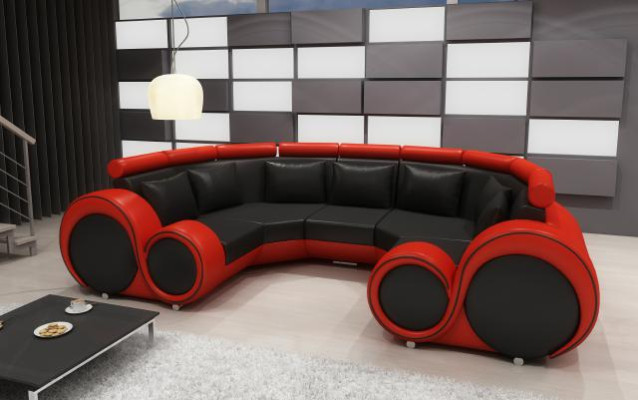 XXL Divano ad angolo design imbottito con USB Grande Nuovo Divano
