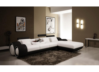 Design brevettato Divano ad angolo Sofa Couch Imbottito Pelle Angolo BERLINo Salotto