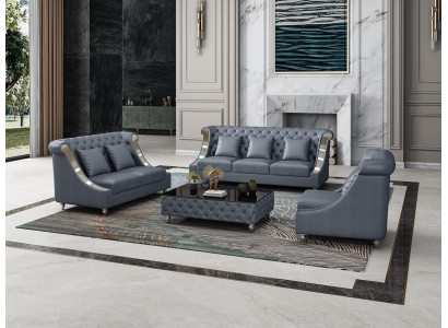 Chesterfield divano imbottito in pelle divano da 3 posti nuovo.