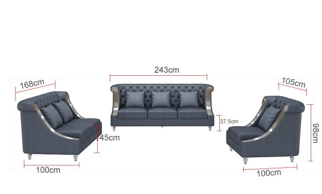 Chesterfield divano imbottito in pelle divano da 3 posti nuovo.