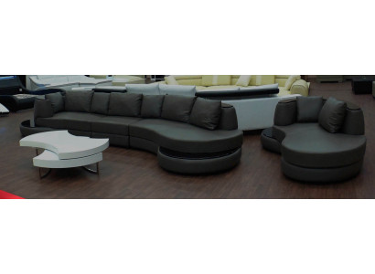 Designersofa Divano ad angolo Salotto Divano circolare Divano in pelle Divano a L UForm PR-S