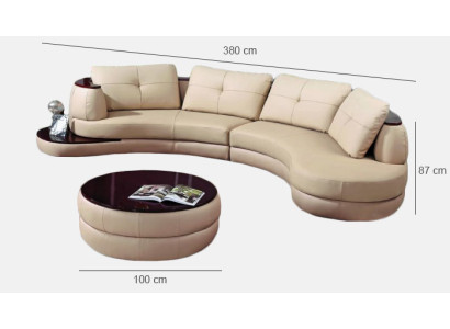 Designersofa Divano ad angolo Salotto Divano circolare Divano in pelle Divano a L UForm PR-S