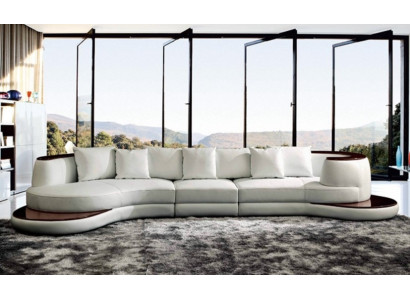 Divano rotondo, divano d'angolo designer, divano, divano, imbottitura in pelle, set salotto, Royal.