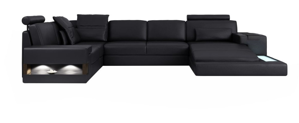 Divano angolare a forma di U Design divano imbottito Tessuto nuovo Sezionale con letto in tessuto