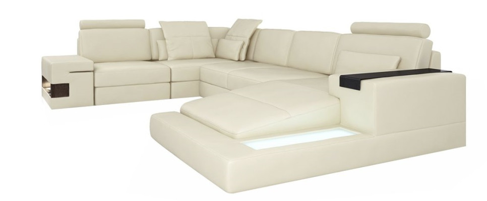 Divano a forma di U Design Divano Moderno Imbottito in Tessuto Nuova composizione in pelle Salotto