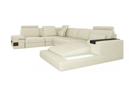 Divano a forma di U Design Divano Moderno Imbottito in Tessuto Nuova composizione in pelle Salotto