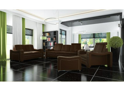 DIVANO IN PELLE Su Misura DIVANO SOF 3+2+1 USB SOFA SET IMBOTTITURA NUOVO