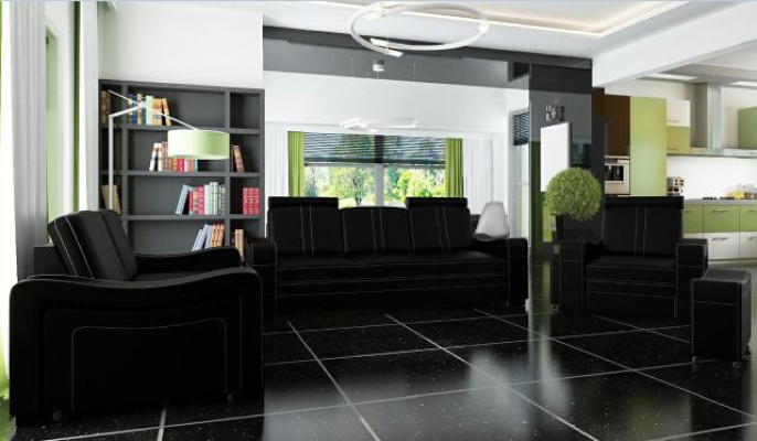 DIVANO IN PELLE Su Misura DIVANO SOF 3+2+1 USB SOFA SET IMBOTTITURA NUOVO