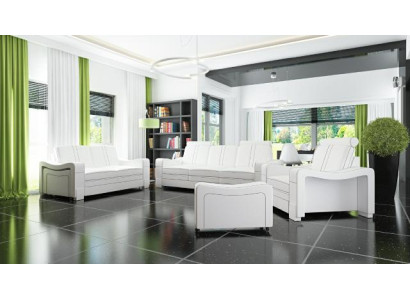 DIVANO IN PELLE 3+2+1 DIVANO +USB SET DI RIVESTIMENTO DIVANO POLTRONA SOFA DESIGN SOFA SOFÀ NUOVO