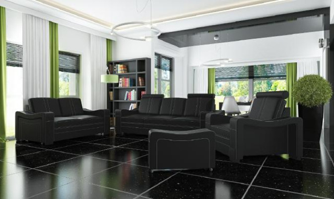 DIVANO IN PELLE 3+2+1 DIVANO +USB SET DI RIVESTIMENTO DIVANO POLTRONA SOFA DESIGN SOFA SOFÀ NUOVO