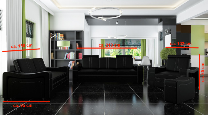 DIVANO IN PELLE 3+2+1 DIVANO +USB SET DI RIVESTIMENTO DIVANO POLTRONA SOFA DESIGN SOFA SOFÀ NUOVO