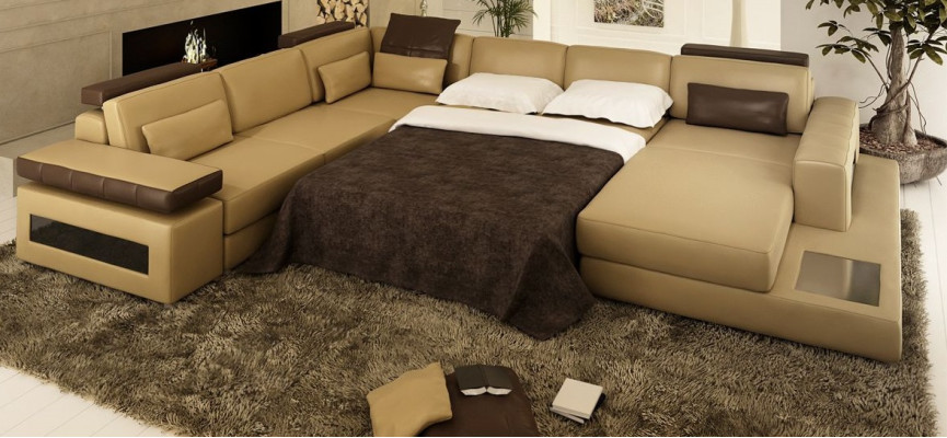 Design divano a U in tessuto acrilico moderno con angolo, ideale per soggiorni.