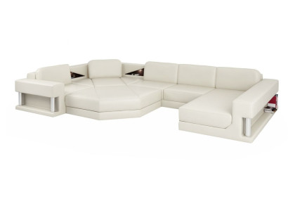Divano ad angolo a forma di U Divano Composizione per abitazione Divano Moderno Design Divano Tessuto Pelle