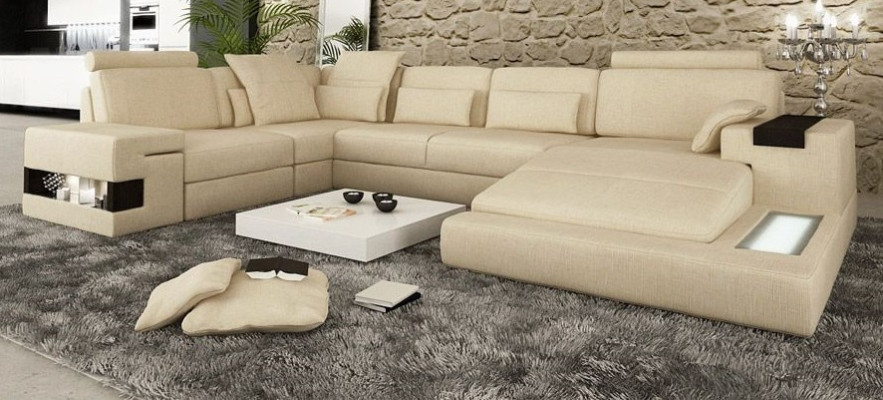 Divano ad angolo Couch imbottito Novità Divano a forma di U Salotto Divano Living Elementi d'arredo Nuovi