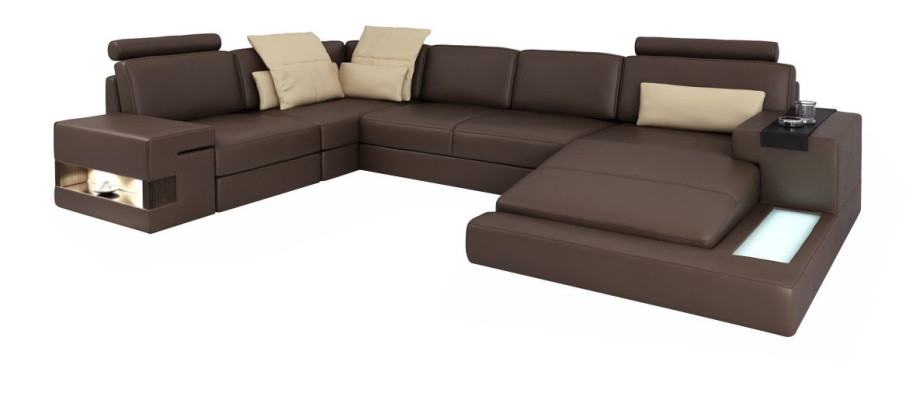 Design divano ad angolo a forma di U funzione letto in ecopelle Tessuto Divani Divano letto in stoffa Nuovo