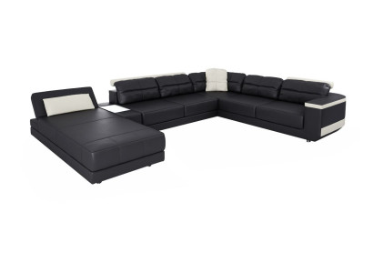 Divani moderni Angolo divano in tessuto a forma di U Salotto Design Imbottita Tessuto Angolo