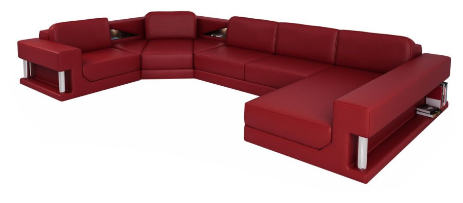 Divano a forma di U, divano imbottito, divano componibile design, divano angolare in pelle, imbottitura nuova.