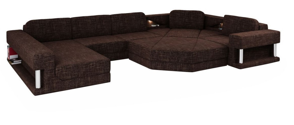 Divano a L design con funzione letto in tessuto divano letto in pelle e stoffa nuovo