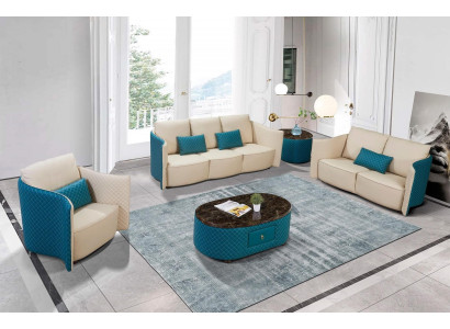 Divano in pelle design con rivestimento divano set poltrona divano 3 posti Divano classico Nuovo
