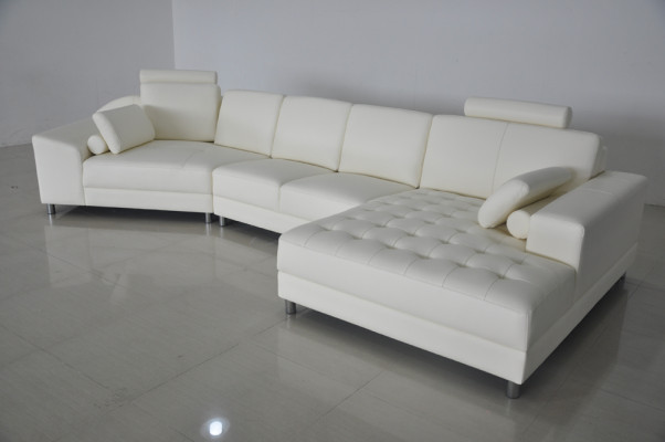Design divano angolare in pelle Divani Divani a forma di U Divano Couch Imbottito Nuova zona giorno