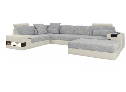Spazio abitativo a L Design moderno Divano Divani Angolo salotto con poggiapiedi Paesaggio abitativo Mobili