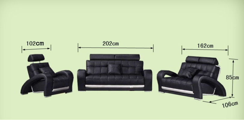 Divano in pelle divano composto da 3 posti letto + 2 + 1 insieme di design divano moderno B2023.