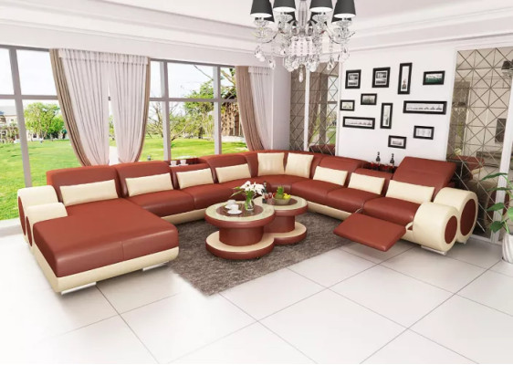 Eckgarnitur Salotto Divano ad Angolo Design Divano Divani Divanetti Tavolo 2pz.
