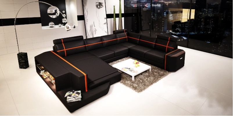 Utilizzate il nostro sofà in pelle a forma di U Modern in stile designer esclusivo.