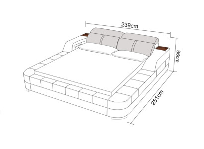 Letto ad acqua Hotel Letto matrimoniale Letto completo in pelle Letto imbottito ad acqua LB8823