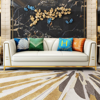 Chesterfield Esclusivo Mobili di Design 3 Posti Poggiapiedi Divano Set di Imbottiti