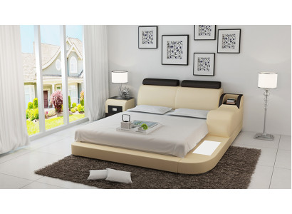 Soggiorno divano angolare divano divano a forma di U in pelle illuminata.