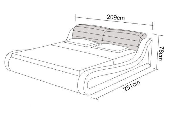 Letto ad acqua per hotel con letto matrimoniale + USB completo Letto matrimoniale in pelle completo con cuscino d'acqua
