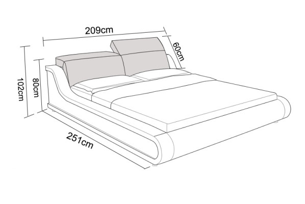 Letto matrimoniale ad acqua dell'hotel con letti USB completo in pelle letto imbottito acqua