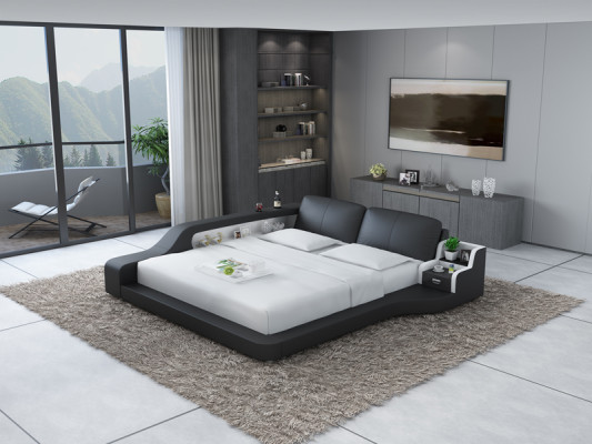 Letto matrimoniale per hotel con letto d'acqua completo in pelle LB8841
