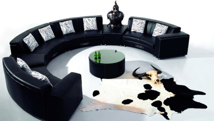 Divano circolare con USB Divano Grande XXL Salotto a soggiorno angolare Divano circolare Divano angolare Imbottito