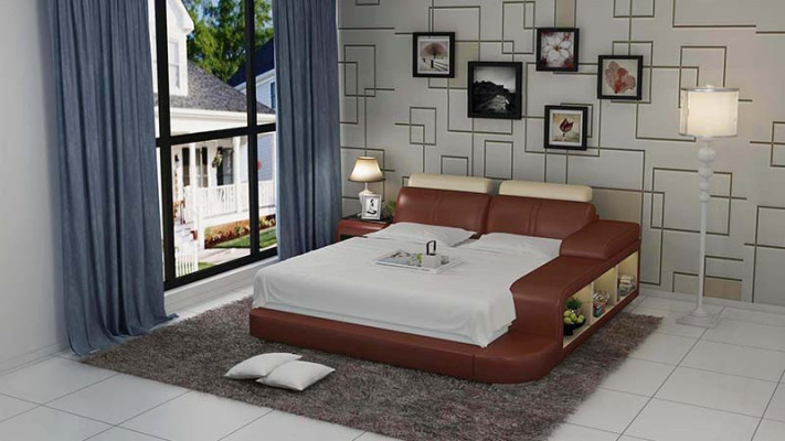 Letto ad acqua Hotel Letto matrimoniale Letti Completi Letto in pelle Letto imbottito ad acqua LB8810