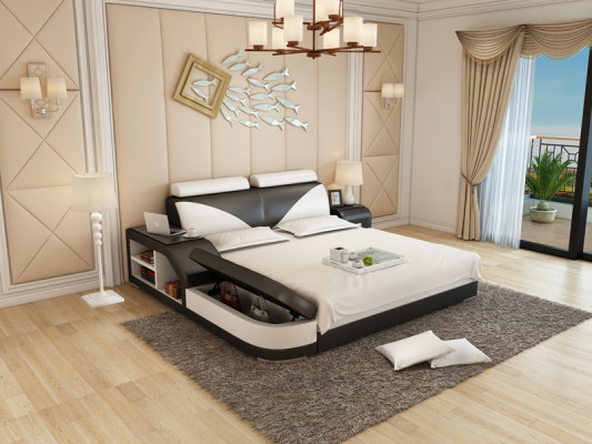 Hotel letto ad acqua doppio letto letti completo letto in pelle letto imbottito acqua LB8817