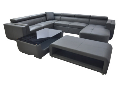 Designer Divano in pelle imbottita Angolo divano in pelle imbottita Paesaggio angolo stanza A1186