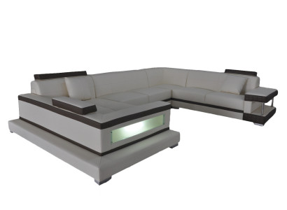 Design in pelle imbottita angolo divano in pelle imbottita angolo paesaggio della stanza nuova casa.