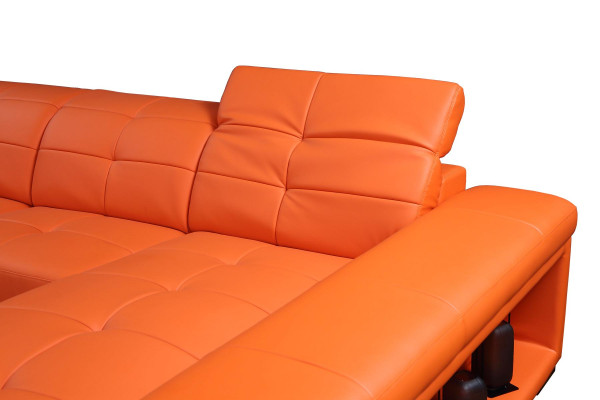 XXL set da soggiorno di design angolare divano divano a U tavolo in pelle nuovo.