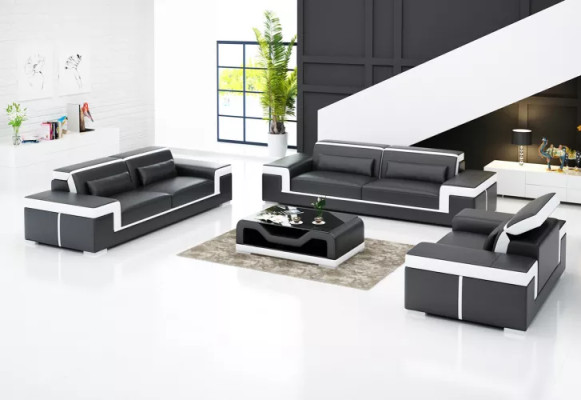 Set di divani 3 posti Design Sofa Polster Couchen Couch Luxus Neu